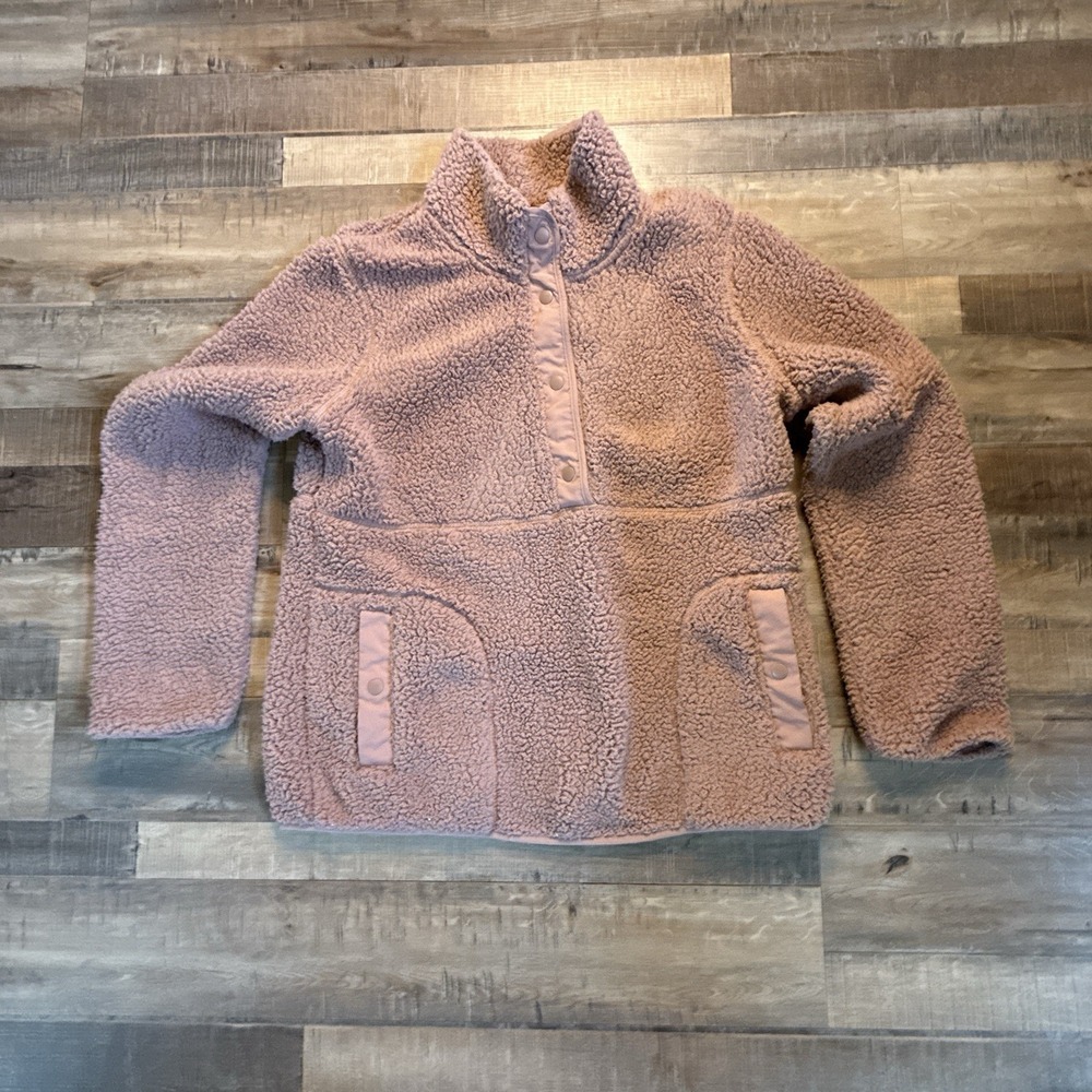32 Degree Heat Sherpa Fleece Pullover Sz M Rose Quarter Snap